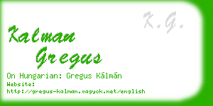 kalman gregus business card
